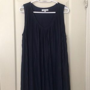 Dark navy pleated dress from Banana Republic